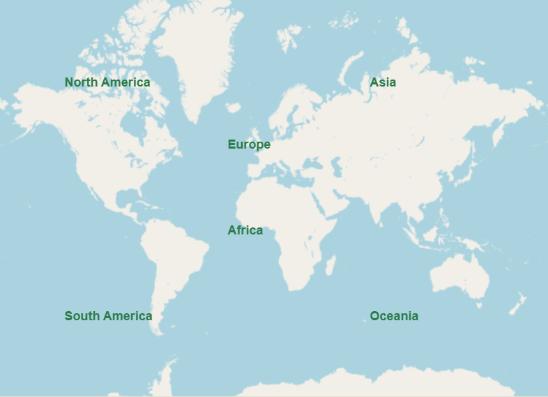 World map — click a continent to explore birding hotspots
